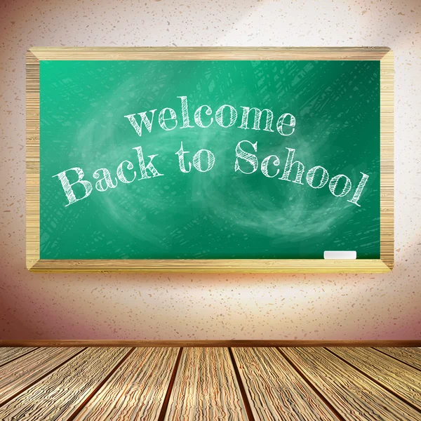 Back to school poster with chalkboard. EPS10 — Stock Vector