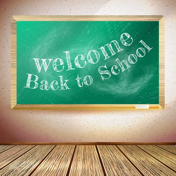 Back to school poster with chalkboard. EPS10 — Stock Vector