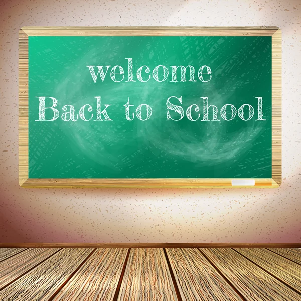 Back to school poster with chalkboard. EPS10 — Stock Vector