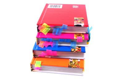 Beyaz arka plan üzerinde izole yemek kitapları