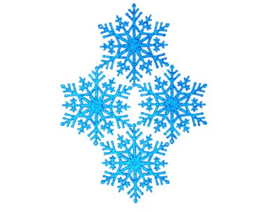 Mavi pırıltılı kar taneleri. Noel süsü. Noel dekorasyon