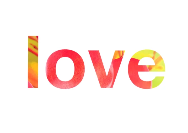 Wort Liebe auf Karton geschrieben — Stockfoto