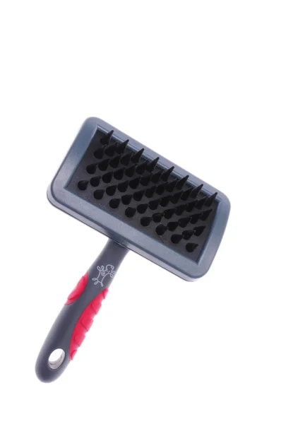 Brosse pour chien isolée sur fond blanc — Photo