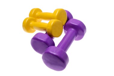 Beyaz arka plan üzerinde izole dumbell iki çift