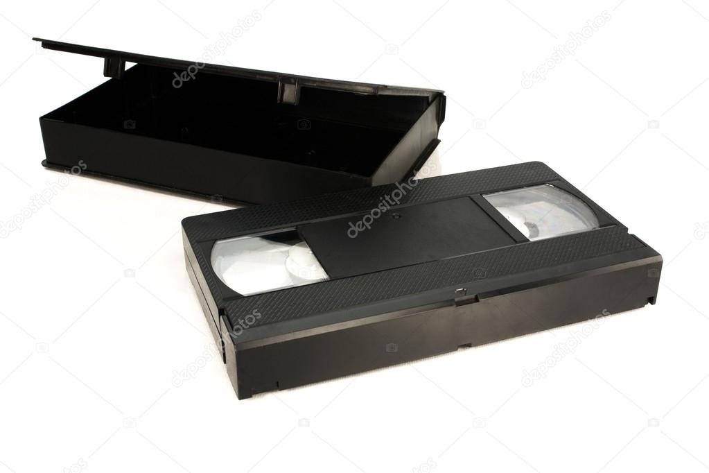 Old black VHS Videotape tecnology
