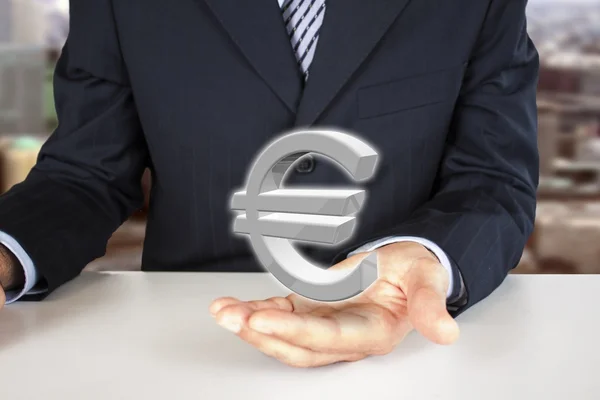 Drží 3d znak euro — Stock fotografie