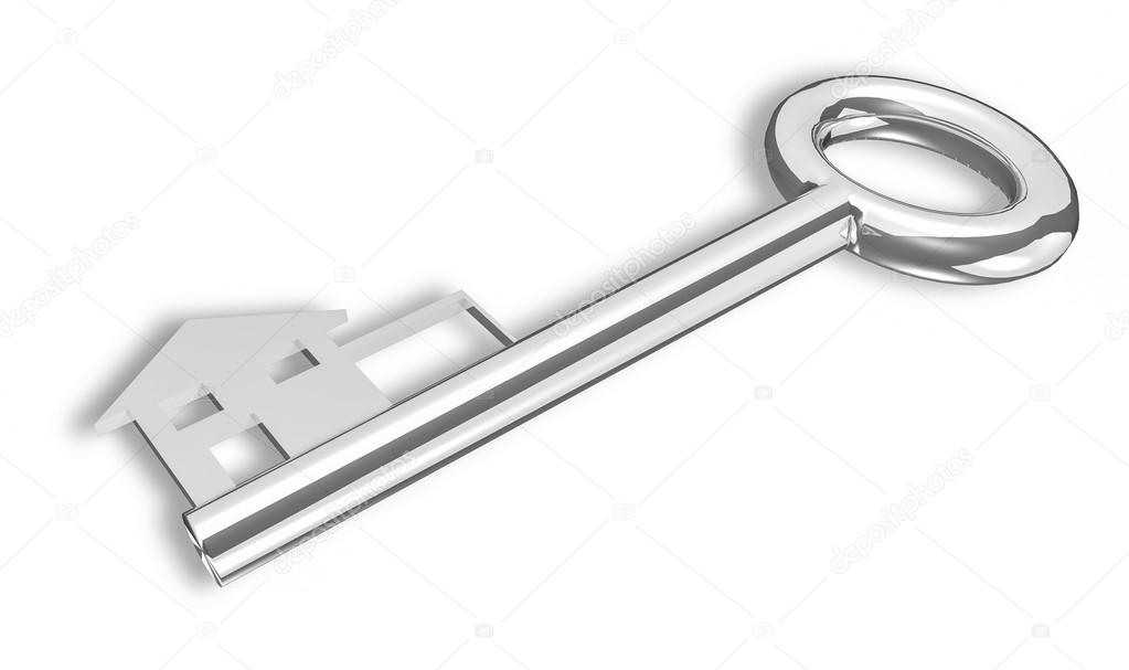 Silver house key — Stock Photo © kartos 13500674