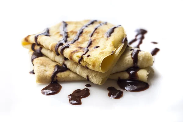 Panqueca com chocolate — Fotografia de Stock