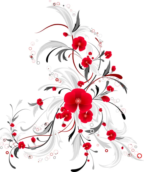 Red flowers. — Stock Vector