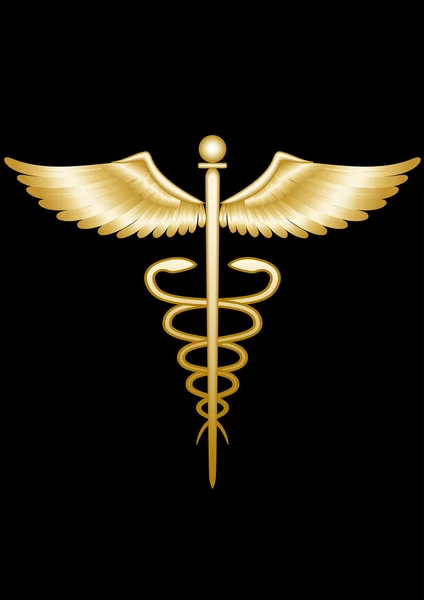 Caduceo dorado . — Vector de stock