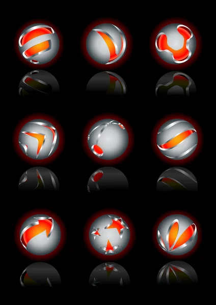 3D soyut tasarım öğeleri.