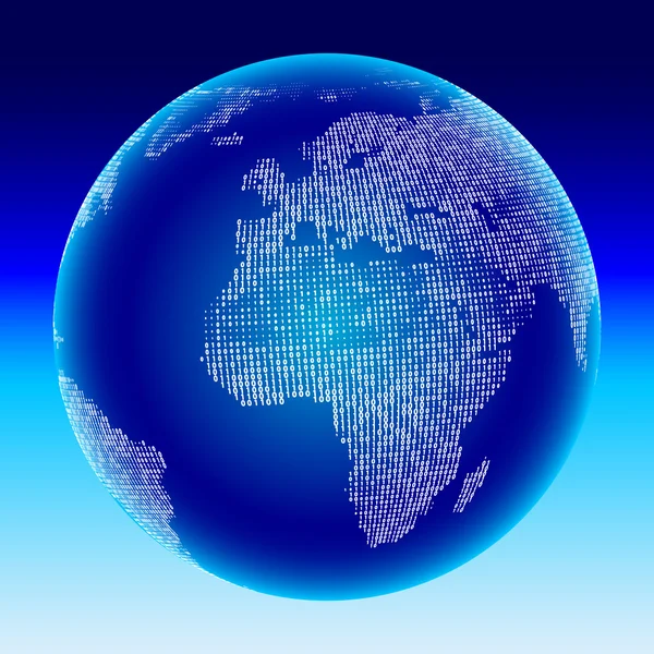 Globo digitale. Africa, Europa . — Vettoriale Stock