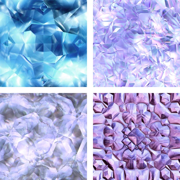 Sömlös crystal texturer set — Stockfoto