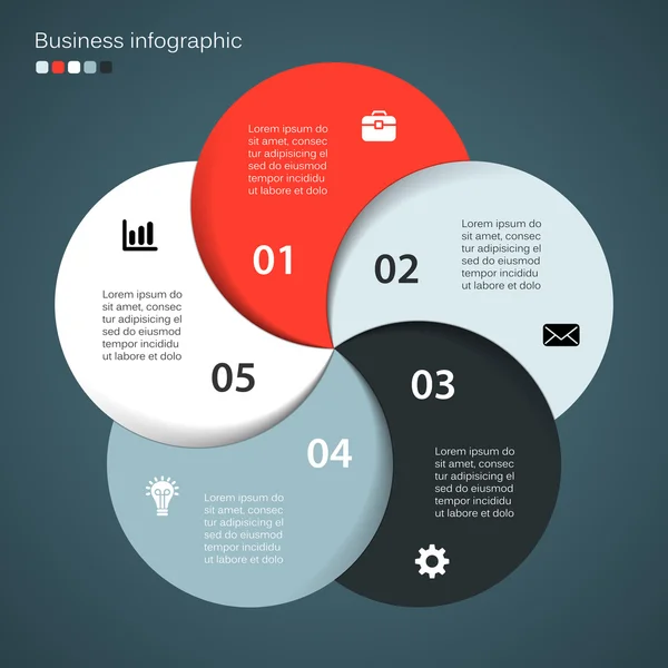 Moderno gráfico de información vectorial para proyecto empresarial — Vector de stock