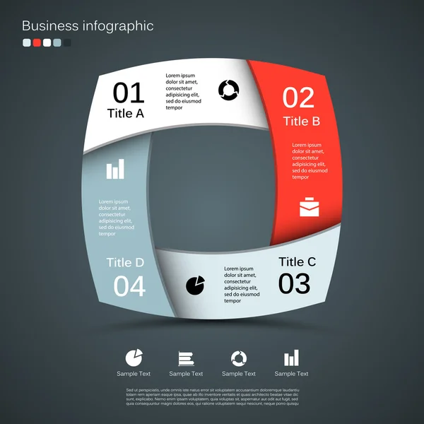 Moderno gráfico de información vectorial para proyecto empresarial — Vector de stock