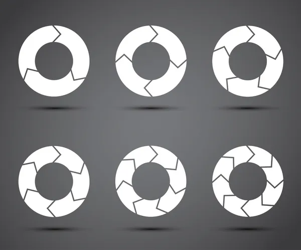 Ensemble de flèches cercles — Image vectorielle