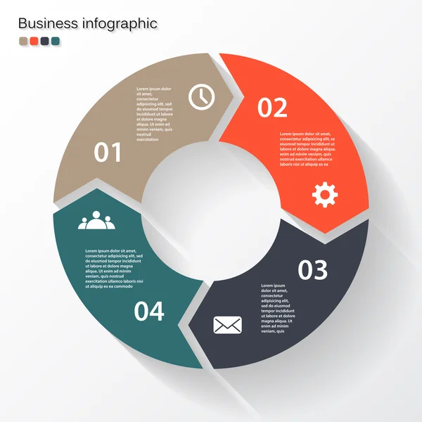 Cercle flèches pour votre infographie graphique — Image vectorielle