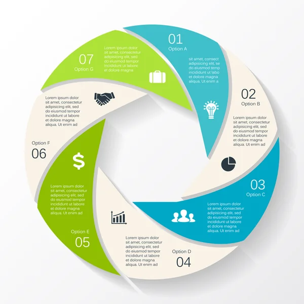 Moderno gráfico de información vectorial para proyecto empresarial — Archivo Imágenes Vectoriales