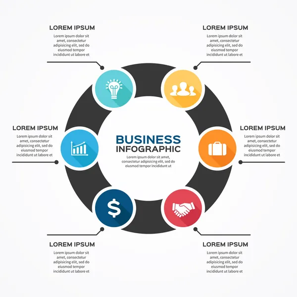 Infografía vectorial moderna para proyecto empresarial — Vector de stock