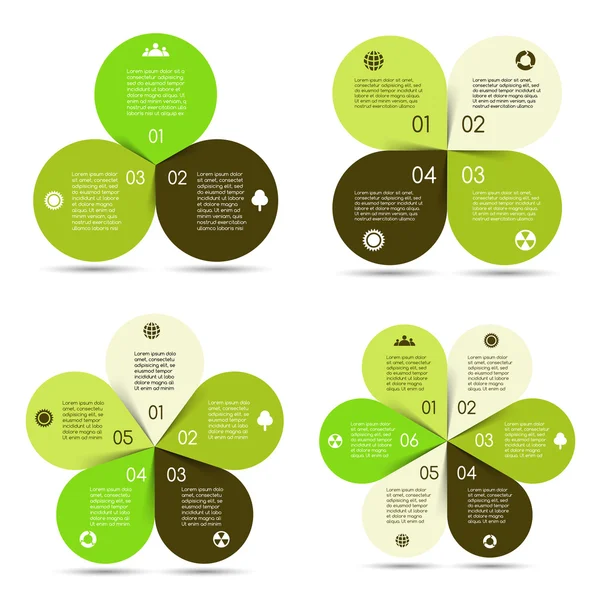 Conjunto de infográficos eco círculo vetorial — Vetor de Stock