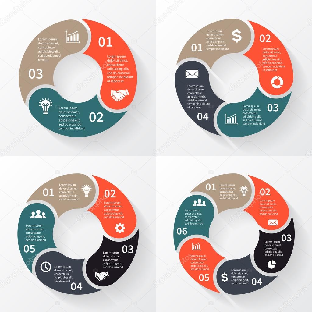 Vector circle arrows for infographic