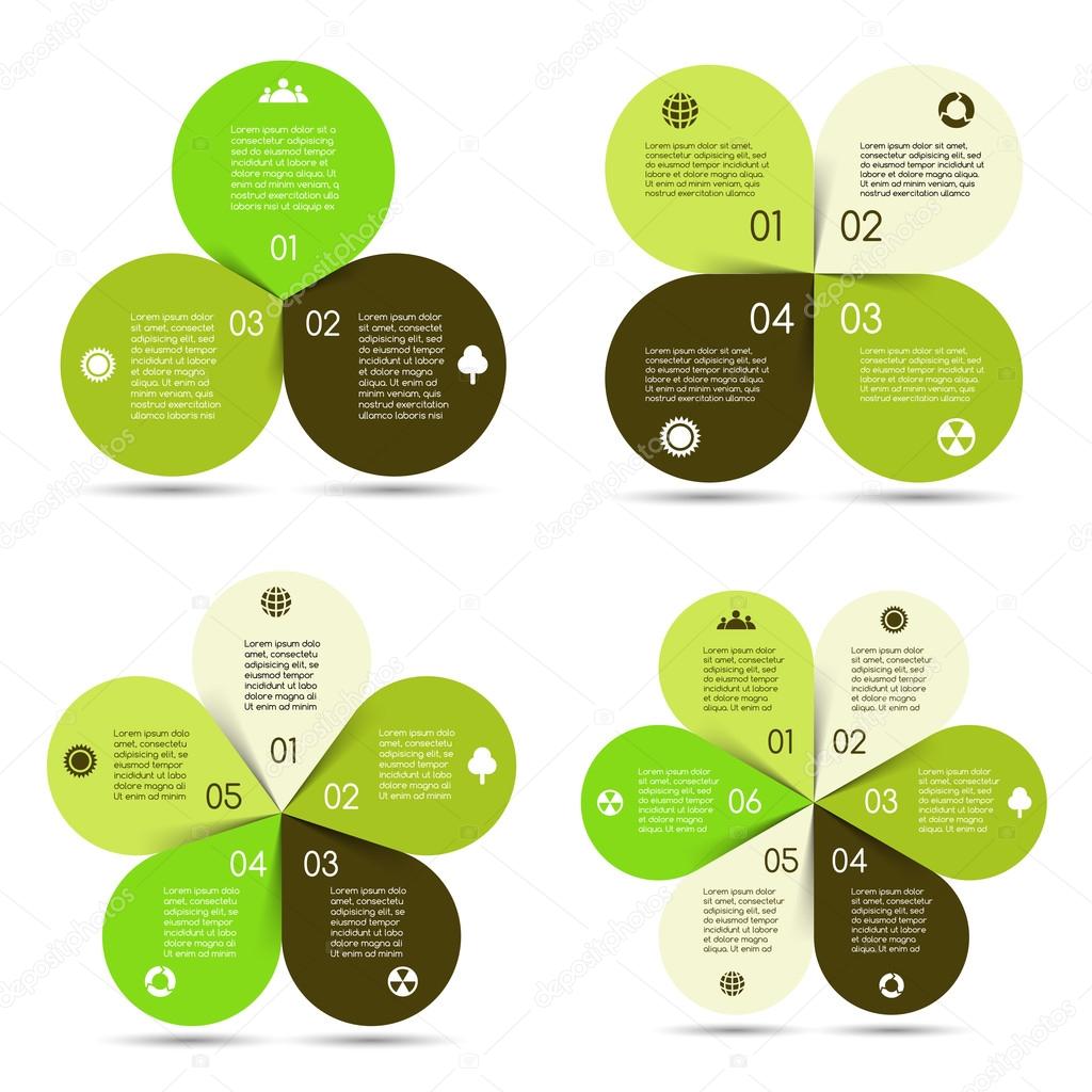 Vector circle eco infographics set