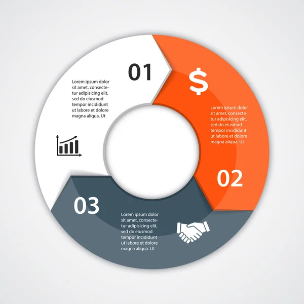 Infografía del diagrama del círculo vectorial para la presentación del negocio — Vector de stock