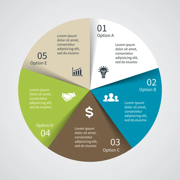 Infografica del diagramma del cerchio vettoriale per la presentazione aziendale — Vettoriale Stock