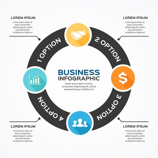 Wektor kręgu diagramu plansza prezentacji biznesowych — Wektor stockowy
