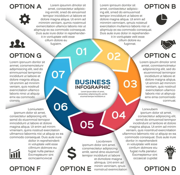 Vektor-Kreis-Pfeile für Business-Infografik. — Stockvektor