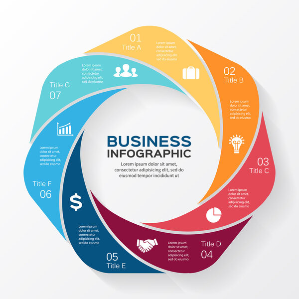 Vector circle business infographic.