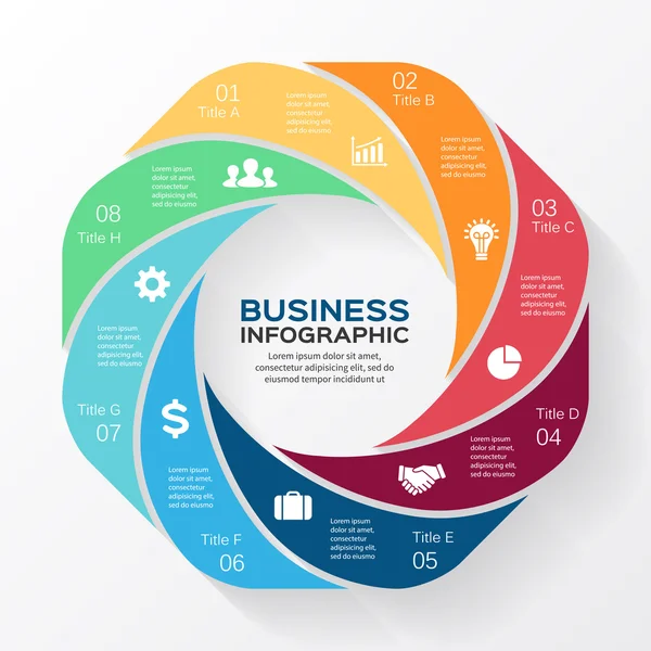 Vector circle business infographic. — Stock Vector