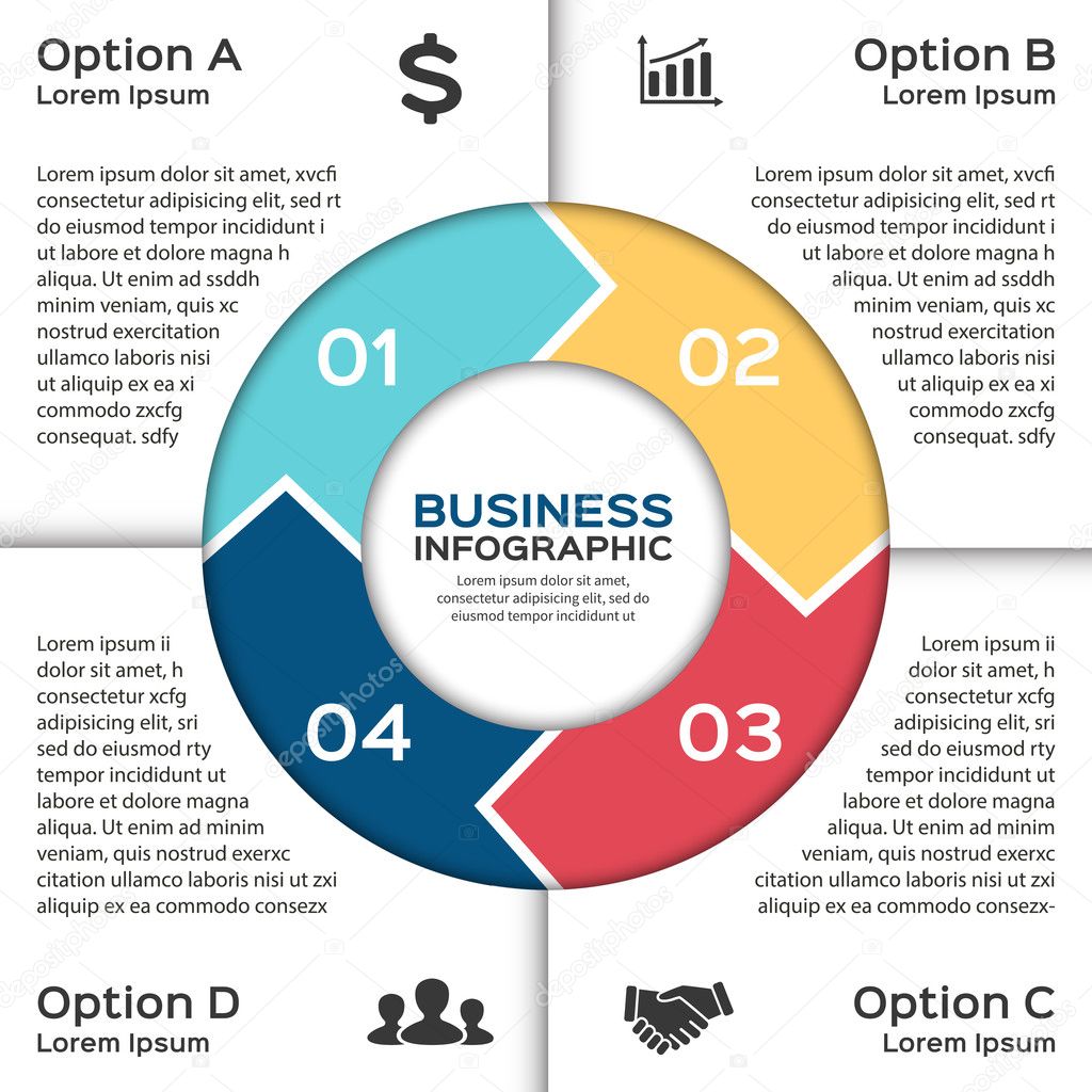 Vector circle arrows for business infographic.