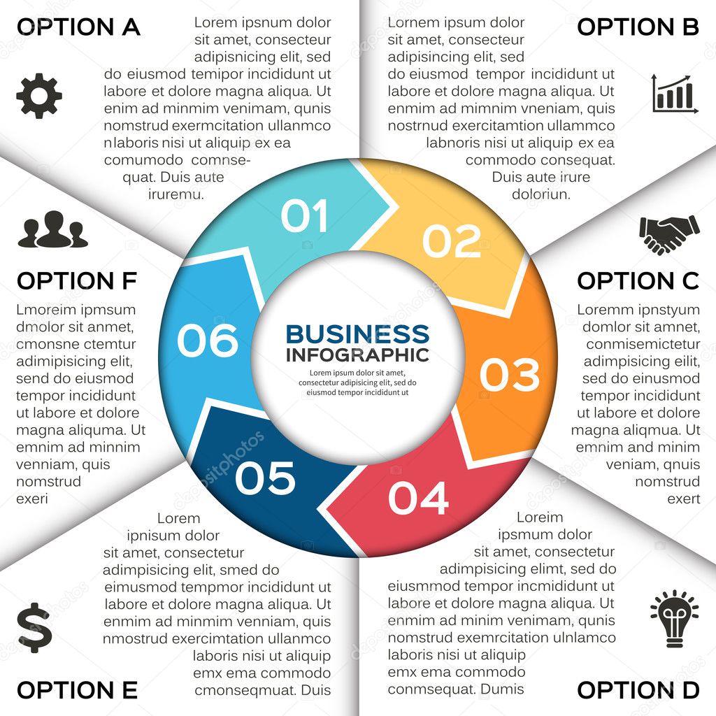Vector circle arrows for business infographic.