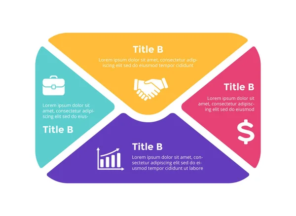 E-postmarknadsföring. Infografisk bildmall för din presentation. Skriva budskap kreativt koncept. Reklam för internetteknik. — Stock vektor
