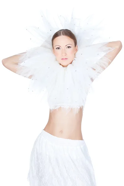 Studio shot of winter girl over white — Stock Photo, Image