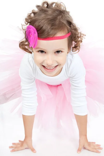 Retrato de niña princesa emocionalmente pequeña —  Fotos de Stock