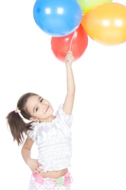 Balonlar Studio ile küçük esmer kız