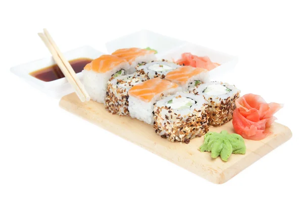 Set di sushi giapponese su bianco — Foto Stock