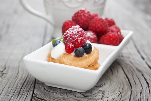 Himbeeren-Dessert — Stockfoto