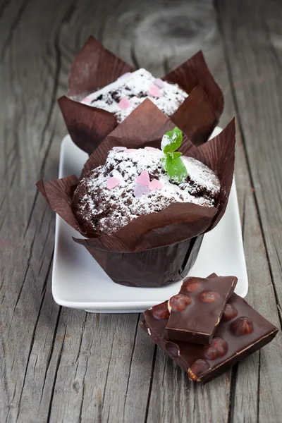 Muffins au chocolat frais — Photo