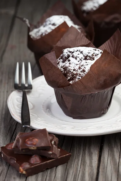 Fresh chocolate muffins — Stock Photo, Image