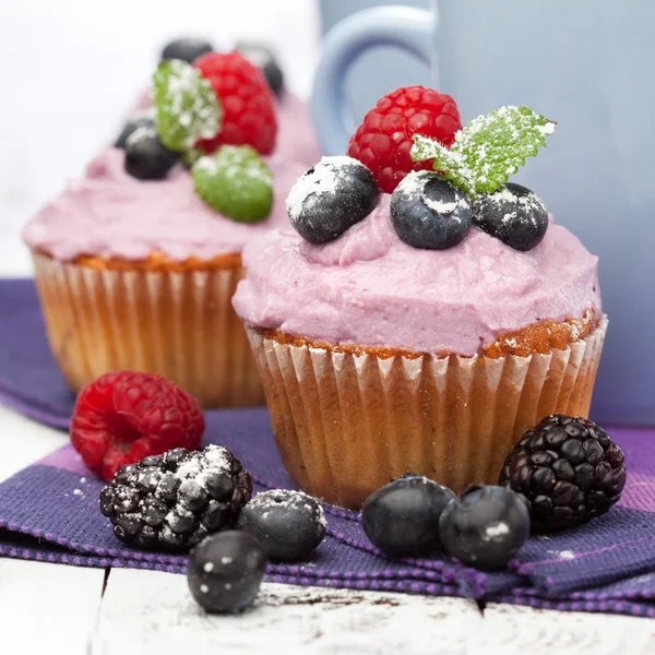 Berry Cupcakes — Stok fotoğraf