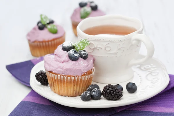 Blueberry cupcakes — Stockfoto