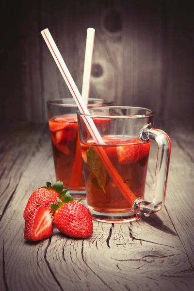 Färska jordgubbar drink — Stockfoto