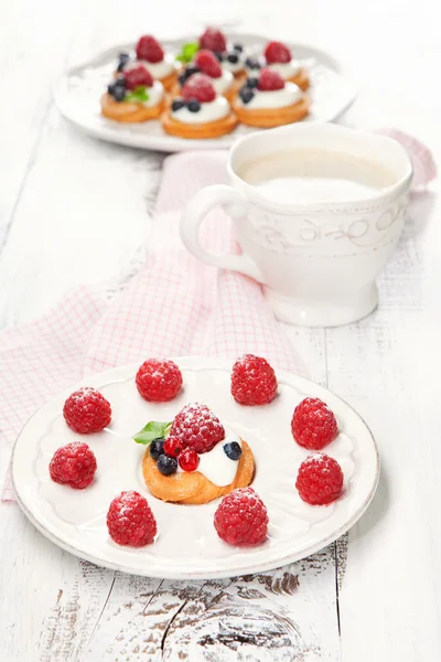 Raspberries dessert — Stock Photo, Image