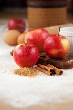 elma ve fırın malzemeleri