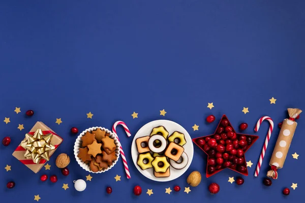 San Nicola Dicembre Composizione Natalizia Con Dolci Caramelle Biscotti Pan — Foto Stock