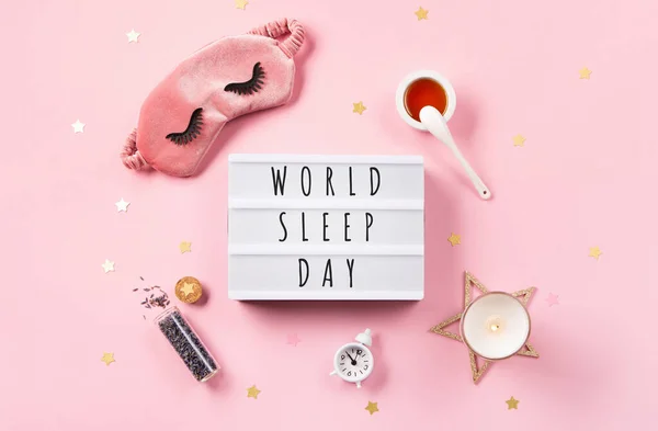 Παγκόσμια Ημέρα Ύπνου Παρατηρήθηκε Στις Μαρτίου Ποιότητα Ύπνου Καληνύχτα Αϋπνία — Φωτογραφία Αρχείου