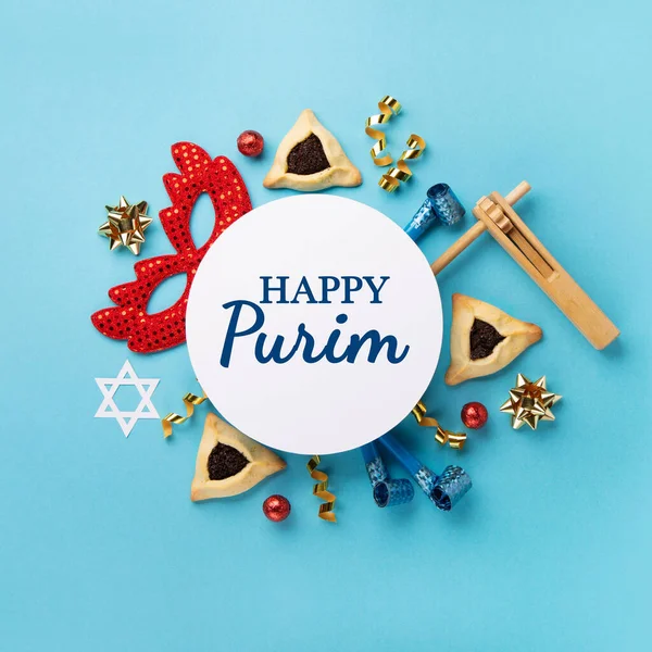 Purim Firande Judisk Karneval Semester Koncept Smaklig Hamantaschen Cookies Röd — Stockfoto